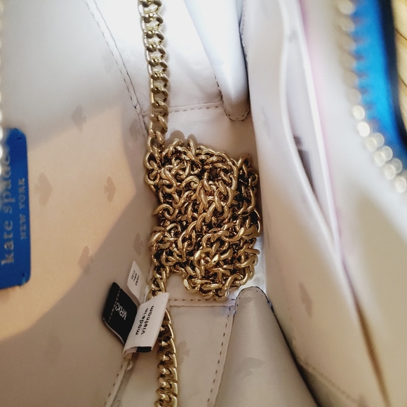 🆕 Mini loveshack heart love crossbody blue kate spade gold chain Valentine - Picture 2 of 4